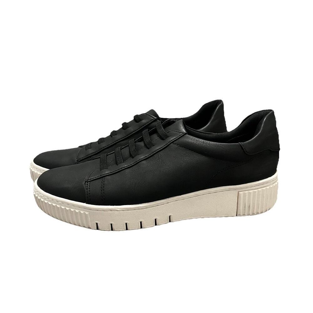 Soul Naturalizer Faux Leather Tia Step In Sneakers Women Laced Slip On Black, 8